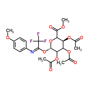 2,3,4-三-O-乙酰基-1-O-[(1E)-2,2,2-三氟-N-(4-甲氧基苯基)亞氨代乙酰]-beta-D-甘油-吡喃己糖酸甲酯結構式_918158-52-8結構式