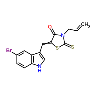 4-Thiazolidinone,5-[(5-bromo-1h-indol-3-yl)methylene]-3-(2-propen-1-yl)-2-thioxo- Structure,92439-57-1Structure